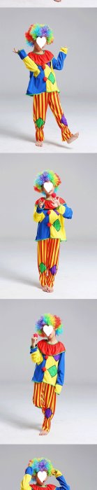 小丑服萬圣節搞笑服裝六一兒童節魔術師表演服搞怪可愛裝扮速賣通