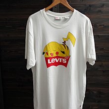 CA 美國品牌 Levis Pokemon 白色 純棉 休閒短t M號 一元起標無底價Q14