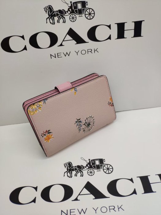 現貨美國代購COACH 2885 4116花朵蘋果印花女生錢包 皮夾 錢夾 卡包 零錢包明星同款熱銷