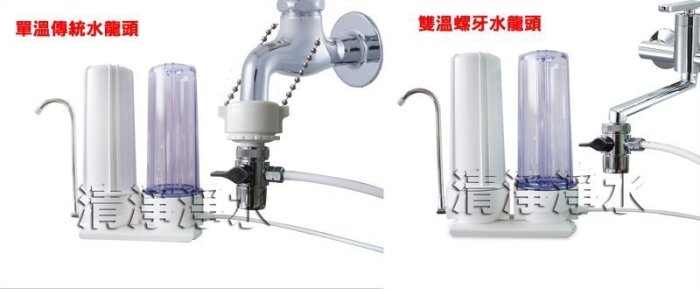 【清淨淨水】丹頓桌上型2道生飲級濾水器/淨水器，含丹頓濾心+CTO碳全配備1060/組。雙溫龍頭