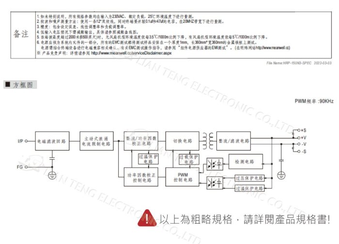 『聯騰．堃喬』MW明緯 HRP-150N3-12/24/36/48 單組輸出 電源供應器 PFC