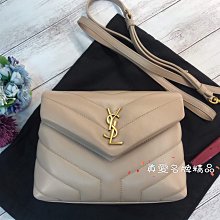 《真愛名牌精品》YSL  630951 奶茶色金字 Mini 20CM 側背包*全新*代購