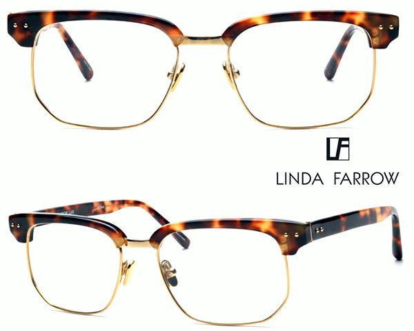 LINDA FARROW►( 琥珀色×金色) 眼鏡 光學鏡框｜100%全新正品｜特價! Thom Browne TOM FORD