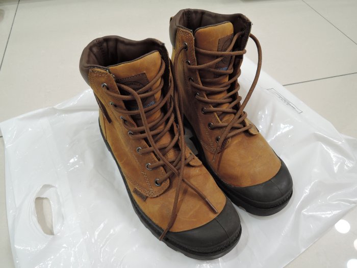 蛋頭雜貨鋪 9成新PALLADIUM PAMPA CUFF WP LUX 防水皮革軍靴 焦糖橘