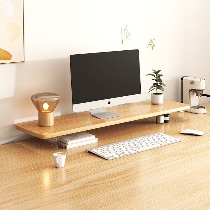 桌上型電腦顯示器增高架實木臺式屏幕增高支架桌面增高架收納托架支撐架