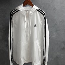 CA 愛迪達 adidas 女款 白色 防風 連帽外套 XL號 一元起標無底價Q357