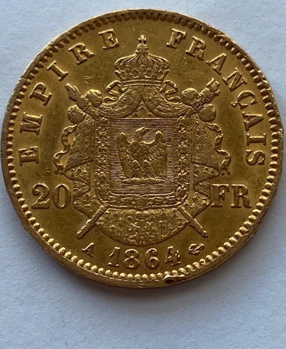 法國拿破侖三世20法郎金幣1864年