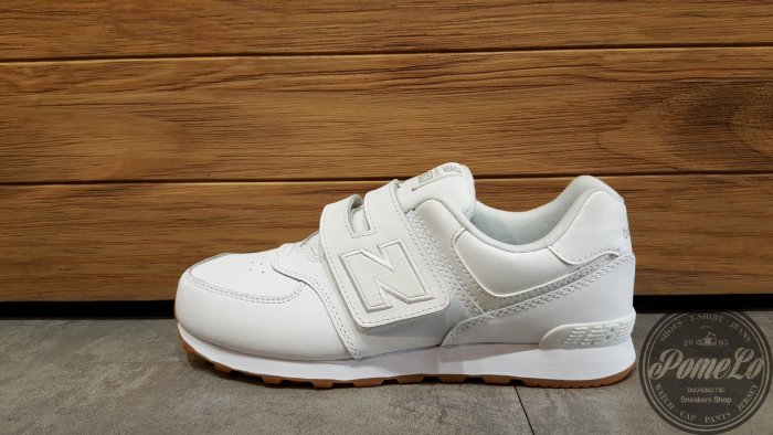 POMELO柚 NEW BALANCE 574 全白 皮革 魔鬼氈 膠底 復古 學生 女鞋 牛奶糖 KV574G8Y