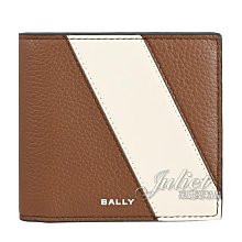 【茱麗葉精品】【全新商品】BALLY 6304932 LGO 燙印LOGO牛皮對開8卡短夾.咖 現貨