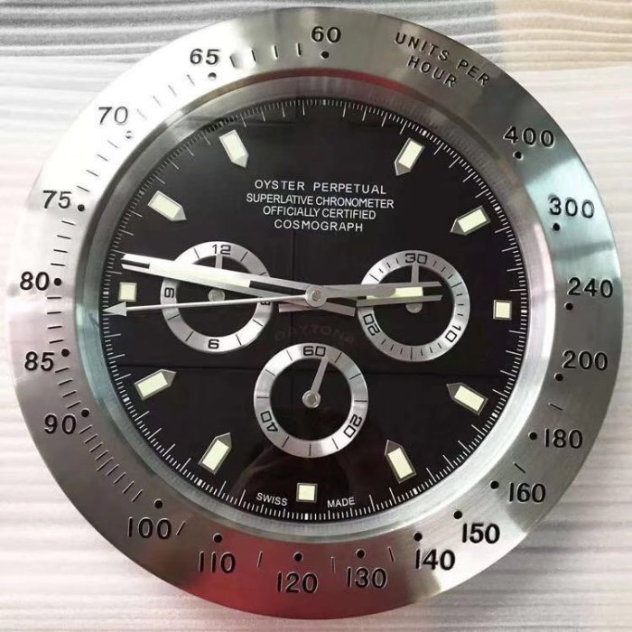 Rolex 勞力士 手錶面盤 DAYTONA 數字 靜音 夜光 時鐘 掛鐘