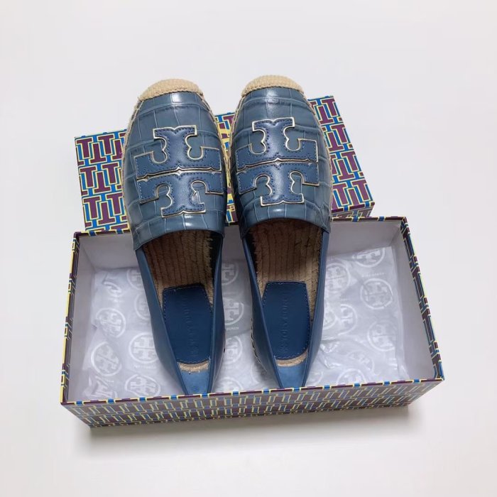 ╭☆包媽子店☆TORY BURCH INES  ESPADRILLE 真皮草編漁夫鞋~