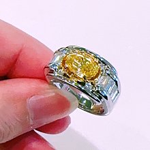 96659 大千典精品 秦老闆 流當品 天然真鑽戒指 1.92克拉 Intense 黃彩鑽 母親節 賴泰安證 超值 禮物