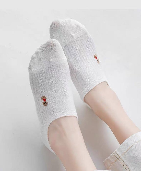 【四色🔥】日韓系動物圖案短襪女 船形襪女 四季款棉襪子