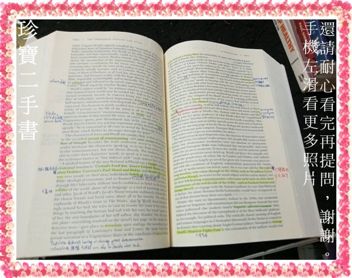 【珍寶二手書3B34】The Norton Anthology of English Literature約20多頁劃記