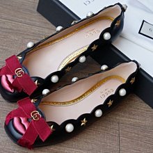 Gucci 432593 shoes 紅唇珍珠娃娃鞋