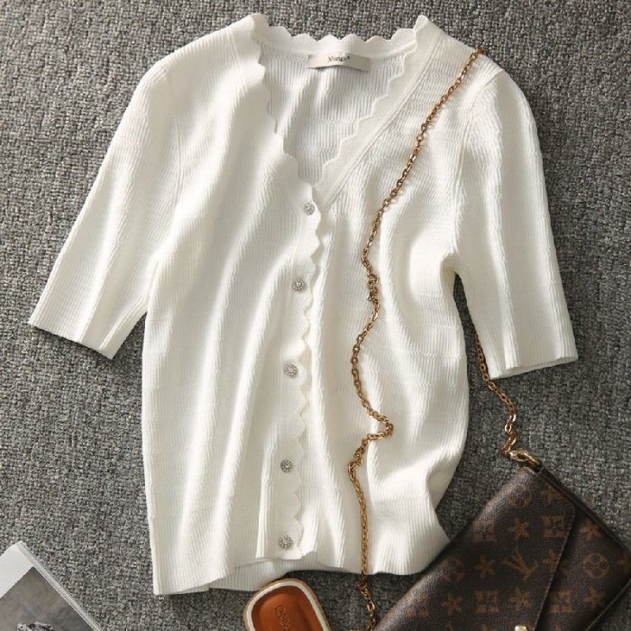 私衣坊〓S-2XL薄款花邊針織衫=現貨、預購、批發