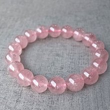 ☆采鑫天然寶石☆**冰心草莓* 特選粉嫩草莓水晶(Strawberry Crystal)圓珠手鍊~11.5mm