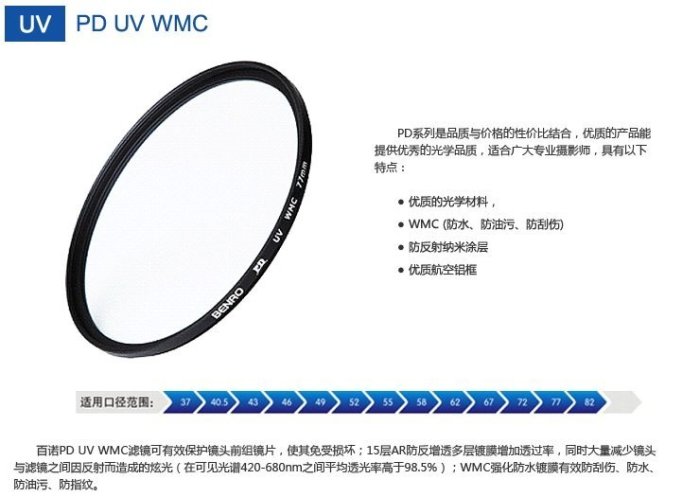 【日產旗艦】百諾 BENRO PD UV WMC 保護鏡 82mm 薄框 多層鍍膜 另售 sunpower marumi