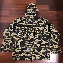 日本bathing ape bape 1st camo jacket黄迷彩冲鋒衣外套