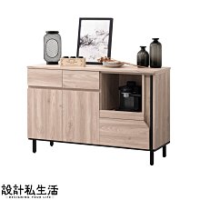 【設計私生活】柏特淺木色4尺餐櫃、碗盤櫃-木面(免運費)113A