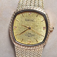 《寶萊精品》Klaeuse 金金色方圓型石英男士錶
