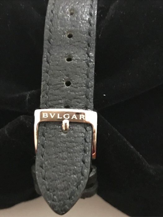 真品 BVLGARI 寶格麗 正品 不鏽鋼 石英 皮帶 女錶 極新 日期 黑色