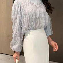 *~fuyumi boutique~*100%正韓 24S/S 波浪蕾絲後綁帶上衣 粉/米/現貨藍紫