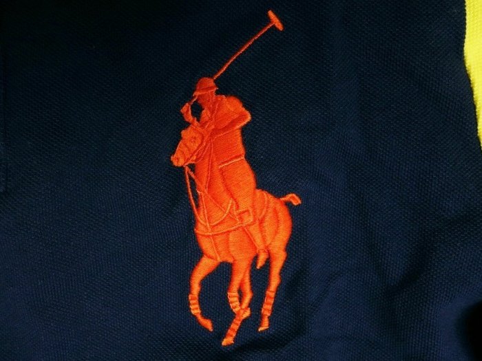 Polo Ralph Lauren RL 短袖 POLO 衫 藍色 橘大馬 黃袖 不用再穿童裝 S 【以靡專櫃正品】