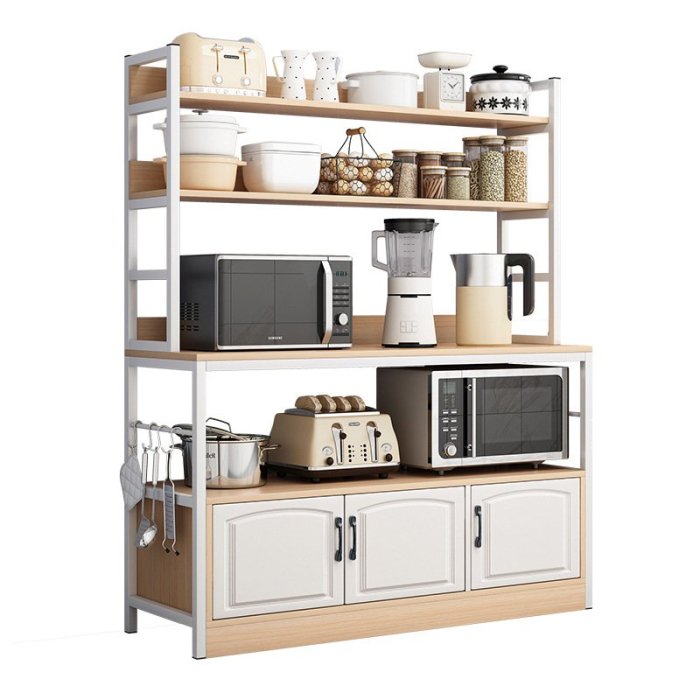 微波爐烤箱架雜物柜廚房置物架家用落地多層櫥柜多功能收納儲物柜~特價