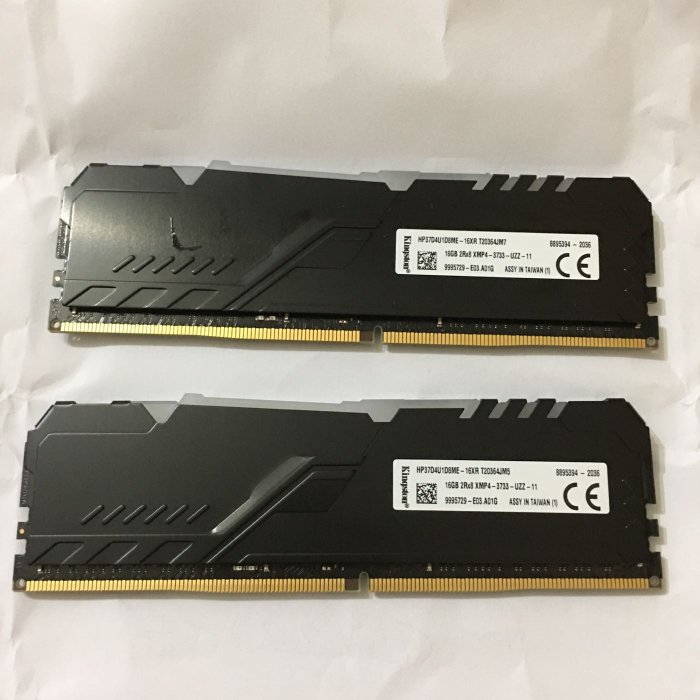 二手Kingston金士頓 HyperX FURY DDR4 3733 16G桌機記憶體PC4