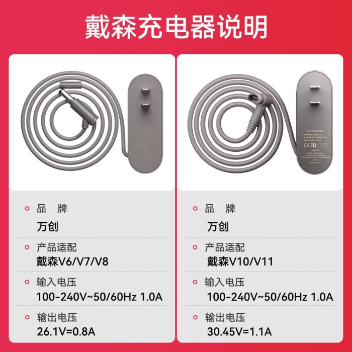 適配dyson戴森吸塵器充電器V6V7V8V10V11電源充電線吸塵機配件