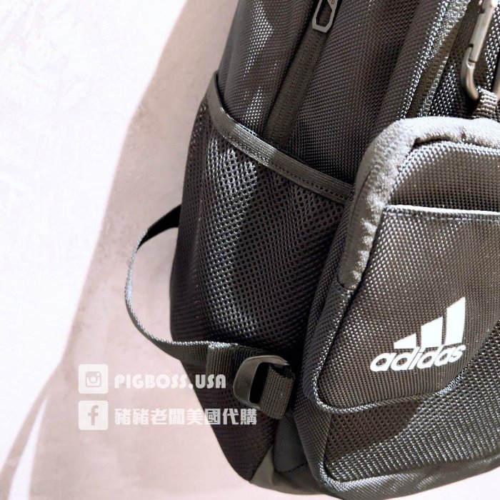 【豬豬老闆】ADIDAS BACKPACK 黑 吸濕排汗 可拆式收納袋 胸扣 多夾層 訓練 運動 後背包 HE2647