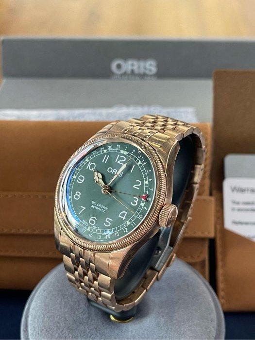 ORIS Big Crown 指針式日期青銅綠色面盤錶