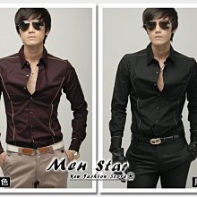 【Men Star】韓版高質感流線修身襯衫 西裝襯衫 七分袖 男 媲美 g2000 stage uniqlo lativ