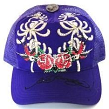 Ed Hardy 帽 現貨 雙玫瑰  稀有紫色 水鑽 潮帽 卡車帽 鴨舌帽
