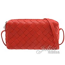 【茱麗葉精品】全新精品  BOTTEGA VENETA 專櫃商品 609407 大格編織羊皮迷你斜背包.紅 現貨