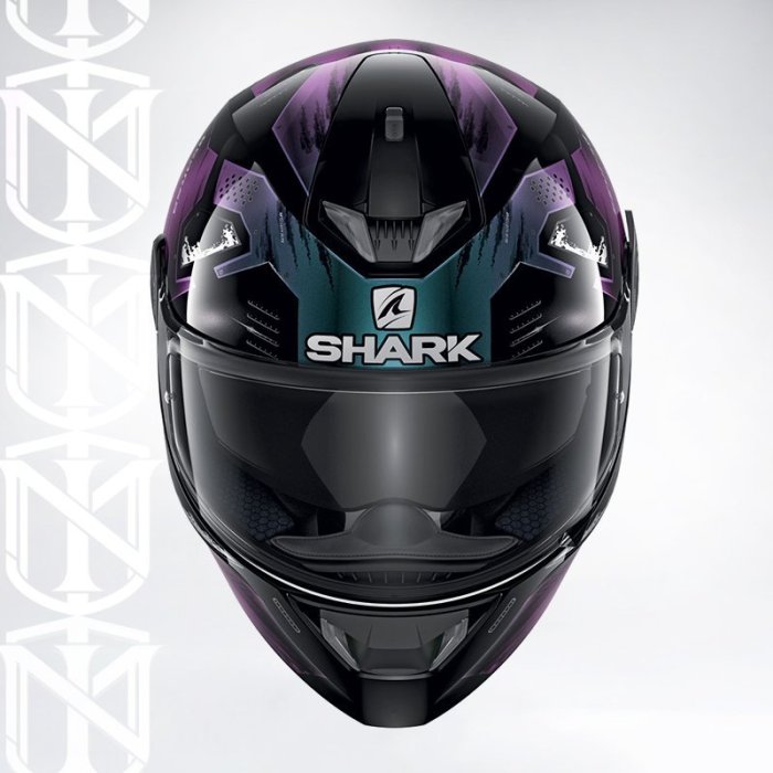 伊摩多※法國 SHARK SKWAL 2 LED燈 全罩 安全帽 內墨片 鏡片快拆 HE4960KXK 黑紫黑