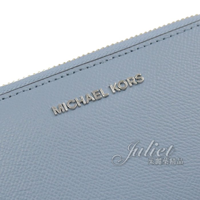 【茱麗葉精品】全新精品 MICHAEL KORS 專櫃商品 JET SET 防刮荔紋皮革手提式中夾.淡藍 現貨