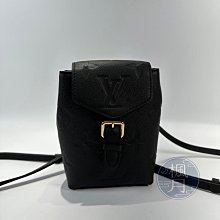 LOUIS VUITTON 路易威登 M80596 黑 皮革 壓紋 TINY 後背包 晶片款 時尚小包 精品包