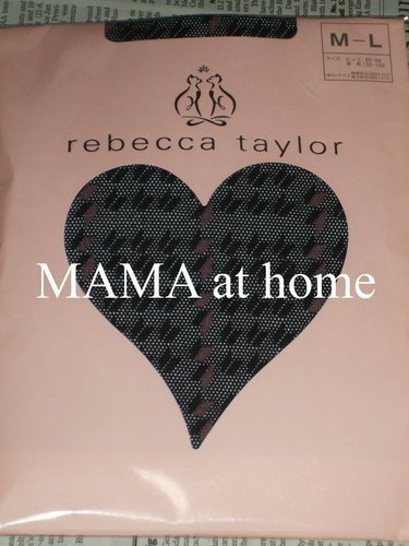 3a-5/New＜日本製rebecca taylor　黒色縷空千鳥格柄細網褲襪＞M~L/￥1890