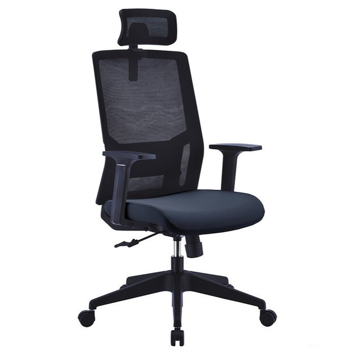 【DH】商品編號H651-4商品名稱大型網布辦公椅/電腦椅(圖一)黑網布.可調整頭枕.台灣製.主要地區免運費