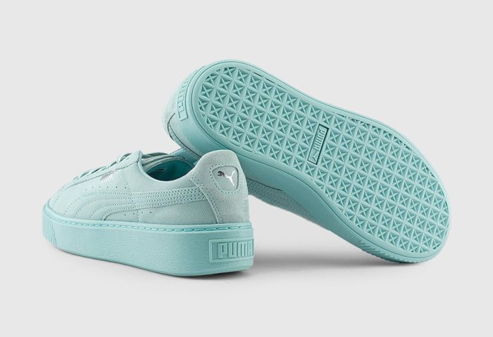 =CodE= PUMA BASKET PLATFORM RESET 珍珠皮革增高厚底鞋(蒂芬妮綠)363313-03.女