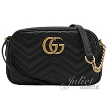 【茱麗葉精品】【全新精品 】GUCCI 447632 GG Marmont 24cm牛皮斜背相機包.黑色 預購無現貨