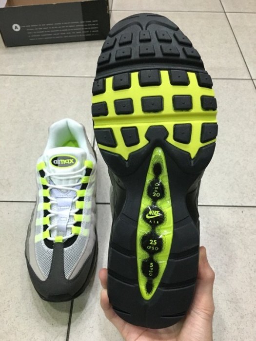 Nike Air Max 95 OG NEON  灰 銀光綠 3M 男 554970-071 休閒 潮流 慢跑鞋