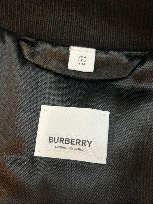 BURBERRY英國黑標格紋飛行夾克外套UK4