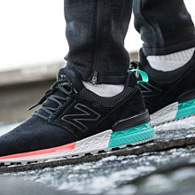 6折南◇現 NEW BALANCE Ms574doa 復古 慢跑鞋 黑綠桃紅色 鴛鴦 陰陽 雙色鞋帶 574