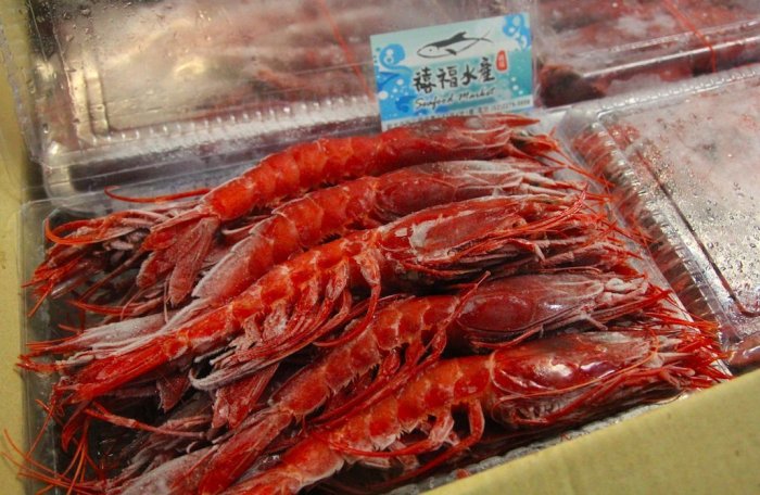 【禧福水產】船凍生食級胭脂蝦0號/葡萄◇$特價1100元/1kg±10%盒/11-20隻◇頂級食材居酒屋日式餐廳團購可批