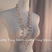 Little Ting Store 婚禮晚宴會適用配件新娘秘書鎖骨鍊垂吊珍珠重疊鏈排鑽圈鍊閃亮長.短項鍊