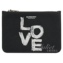 【茱麗葉精品】全新精品 BURBERRY 專櫃商品 8037549 LOVE印花拉鍊萬用手拿包.黑 現貨