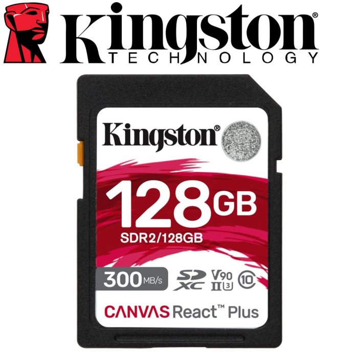 附發票 Kingston 金士頓 128GB 300MB/s SDXC SD U3 V90 記憶卡 SDR2 128G